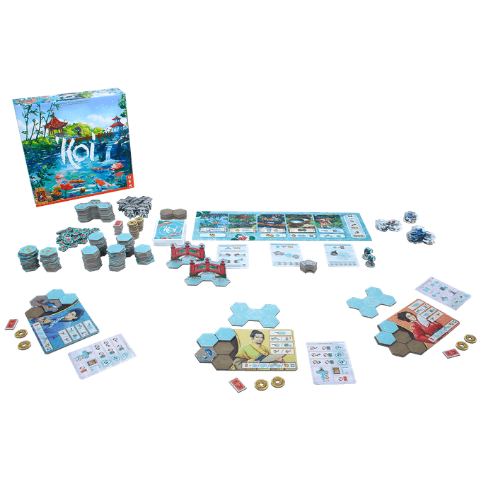 Koi board game set up for play