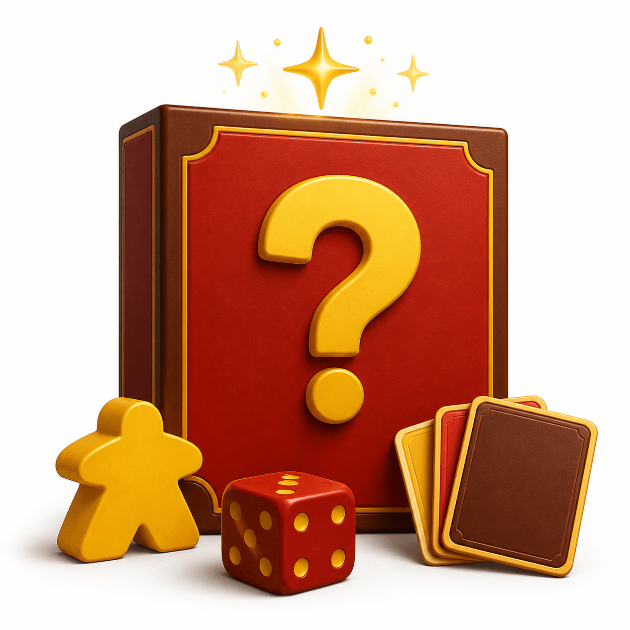 Mystery board game box representing a game selected by EasyMeeple