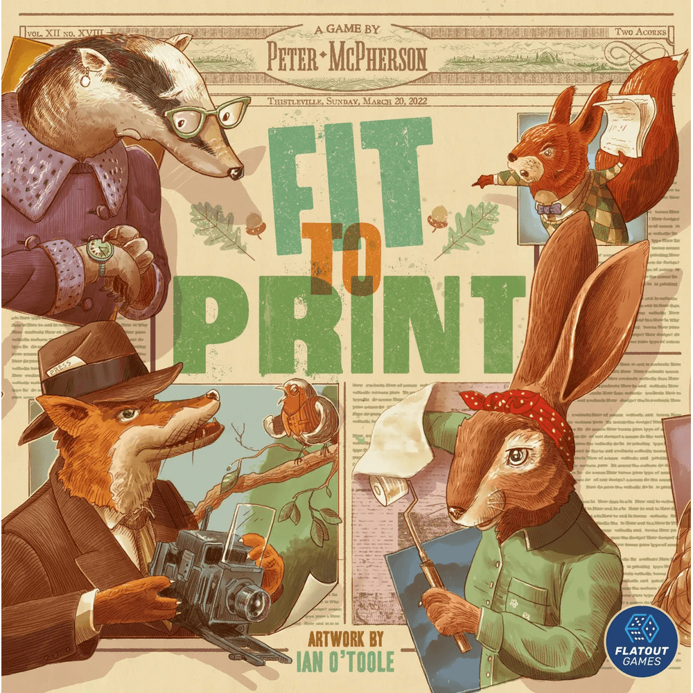 Fit to Print board game box front cover