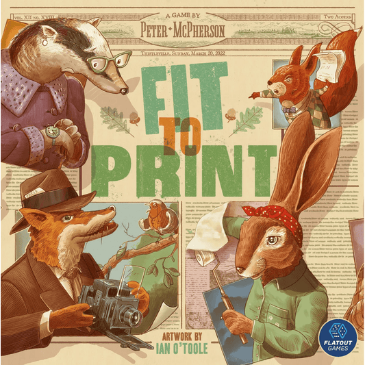 Fit to Print board game box front cover