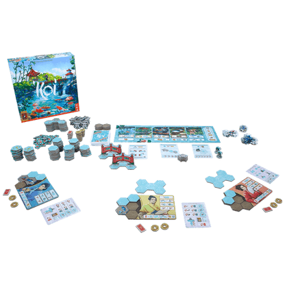 Koi board game set up for play