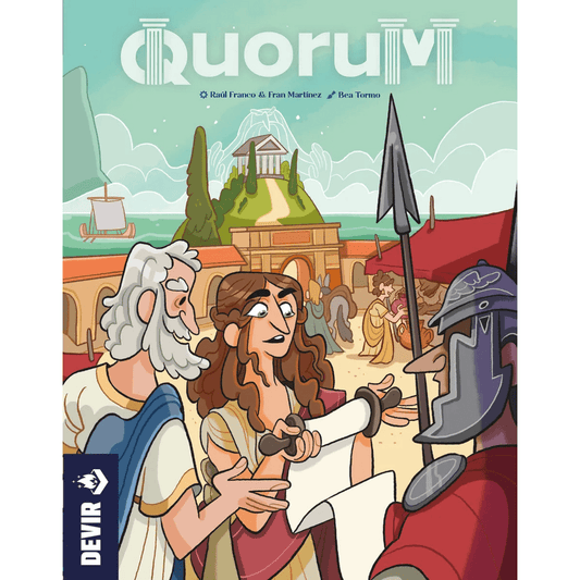 Quorum board game box front cover